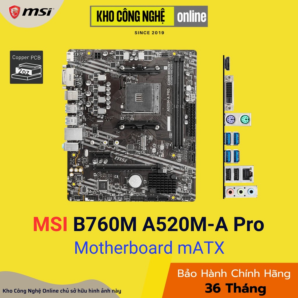 Mainboard MSI A520M-A PRO (Hàng Chính Hãng)