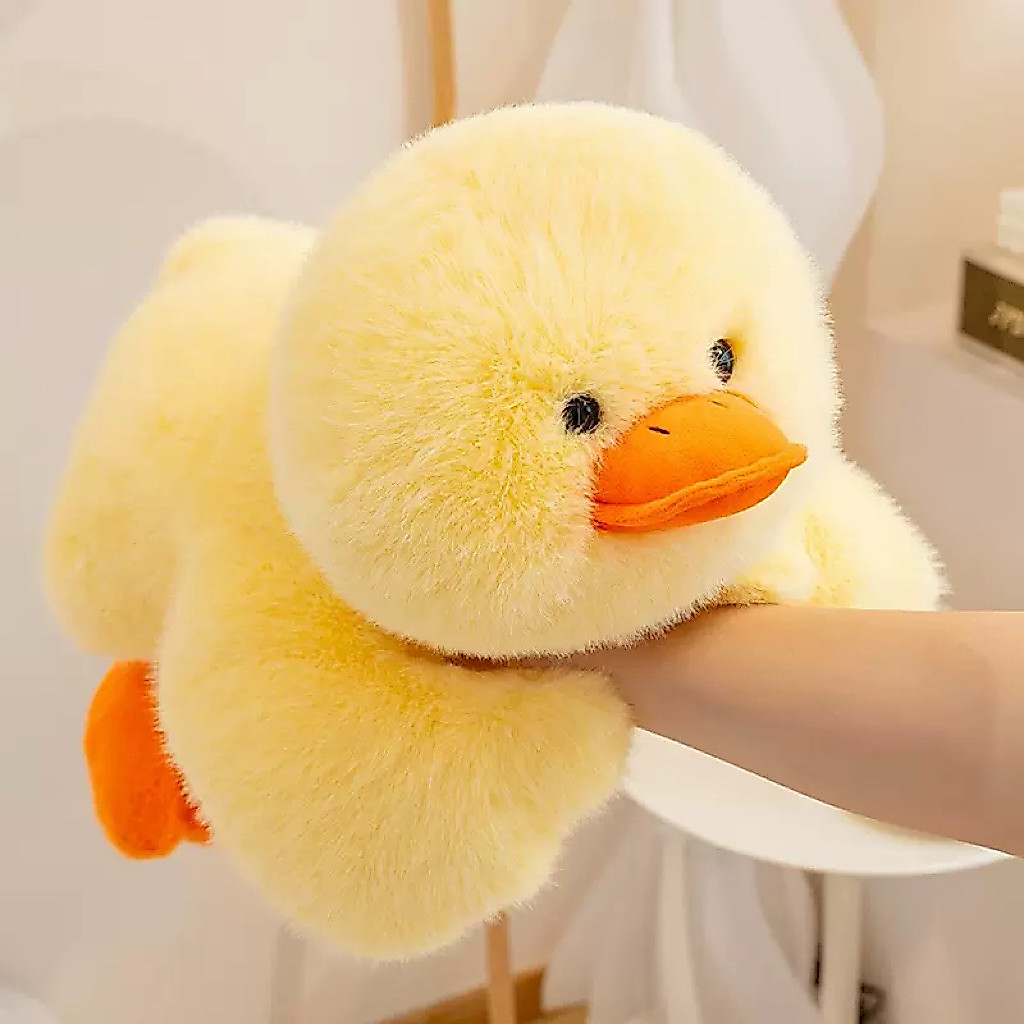 Gấu Bông Vịt Vàng Nằm Êm Ái Thú Nhồi Bông Vịt Vàng Dễ Thương – Lông Mềm Mịn, An Toàn Cho Bé, Gối Ôm 