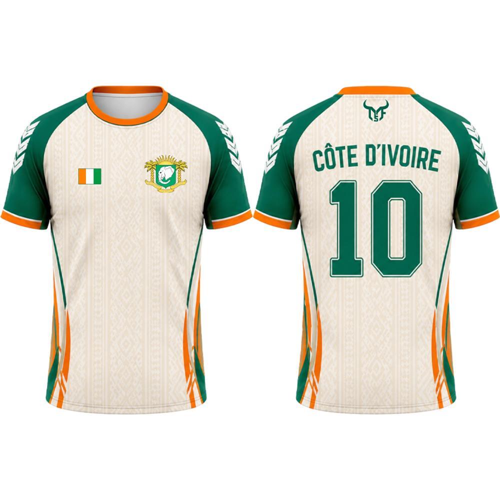 2026 Mới Cote D 'Ivoire Cờ In Jersey Áo Thun Thoáng Khí Thể Thao Ngoài Trời Bóng Đá Tee Nam Nữ Đồng 