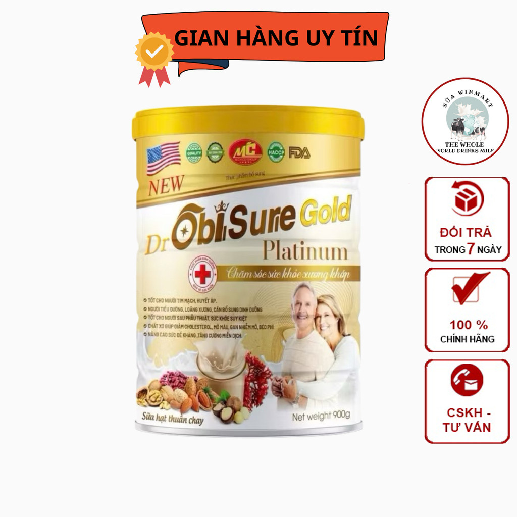 Sữa hạt thuần chay Dr.ObiSure Gold Platinum lon 900g