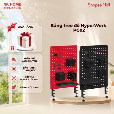 Bảng treo đồ HyperWork PG02, phụ kiện setup bàn làm việc, thép chống rỉ set - Hàng Chính Hãng