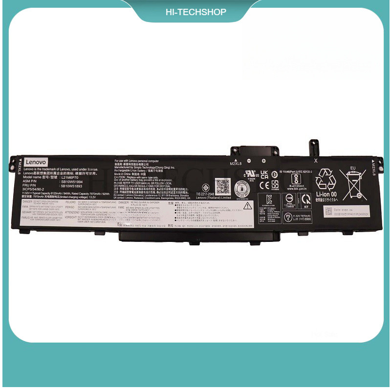 ⭐[ZIN] Pin laptop Lenovo ThinkPad P16 Gen 1, ThinkPad P16 Gen 2, L21M6P70 L21L6P70 L21C6P70 94Wh