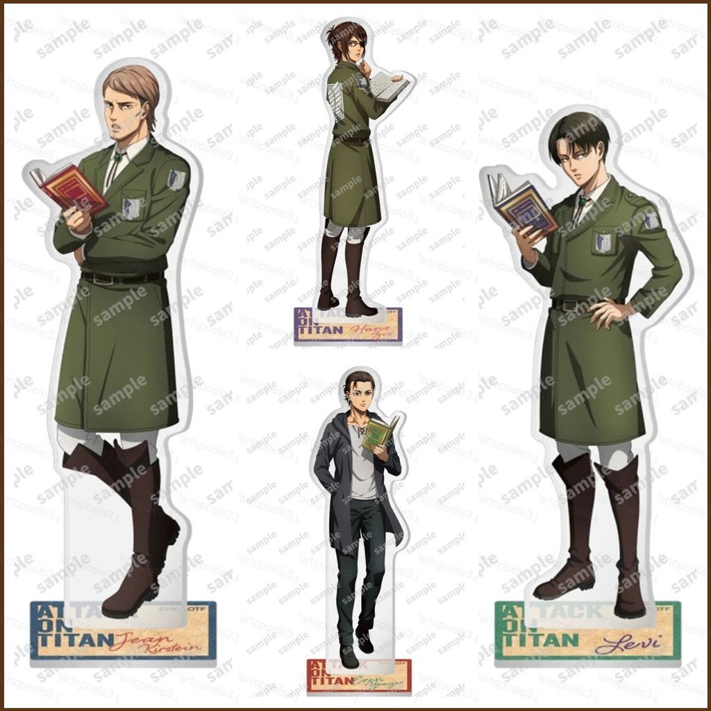 Mô Hình Acrylic Attack on Titan – Standee Eren, Mikasa, Levi, Trang Trí Bàn, Phụ Kiện Anime, Quà Tặn