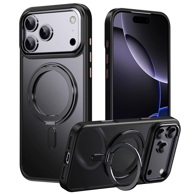 i17 Ốp lưng điện thoại mờ có chân đế xoay 360° cho iPhone 17 16 15 14 13 12 11 Pro Max 17Air