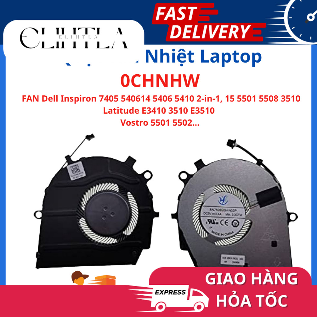 Quạt tản nhiệt CPU laptop Dell Vostro 5501 5502 5508 5509 0CHNHW CHNHW Fan laptop CPU (LIKENEW)