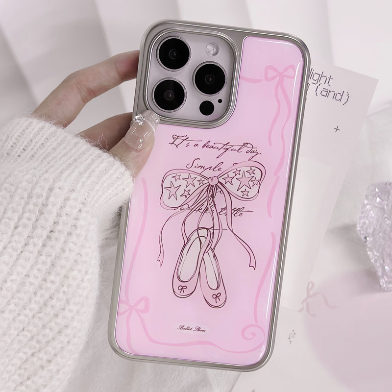 Ốp Điện Thoại Nơ Màu Hồng Chống Rơi Cho iPhone 16 Promax 15 Promax 11 12 13 14plus 15plus 16e 16plus