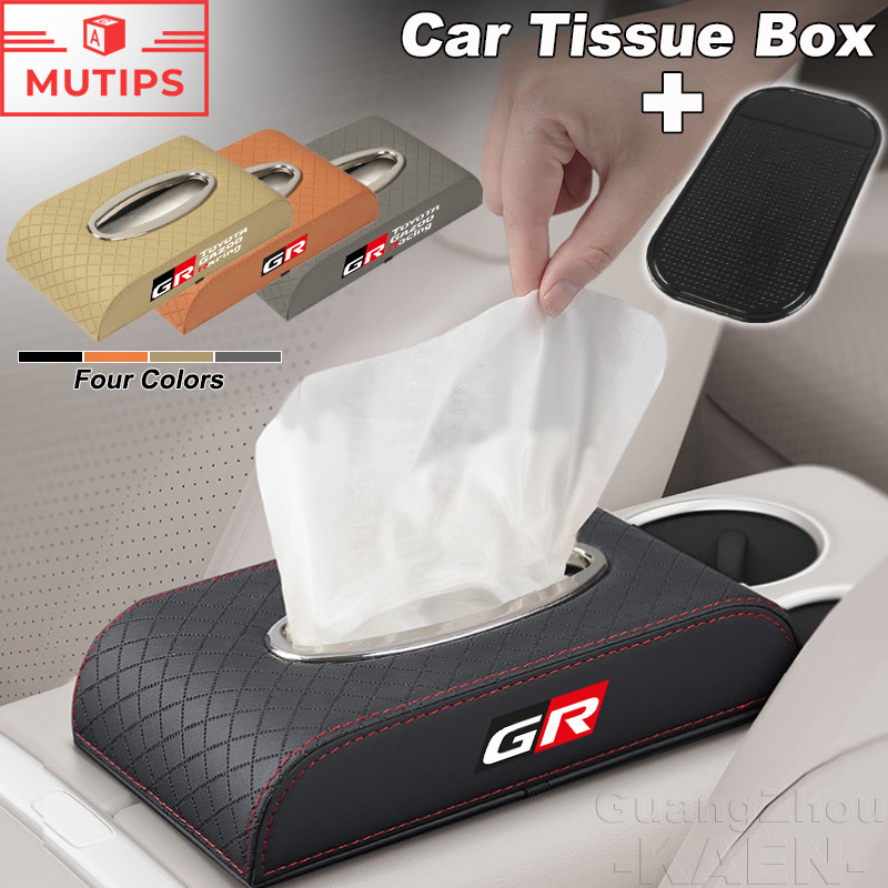 Toyota GR Gazoo Da Ô Tô Khăn Giấy Hộp Bảo Quản Khăn Ăn Xe Tay Hộp Đựng Khăn Giấy Cho 86 Yaris Vios C