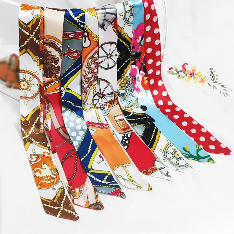 Giả lụa hẹp vát khăn lụa Streamer Dây buộc tóc dài