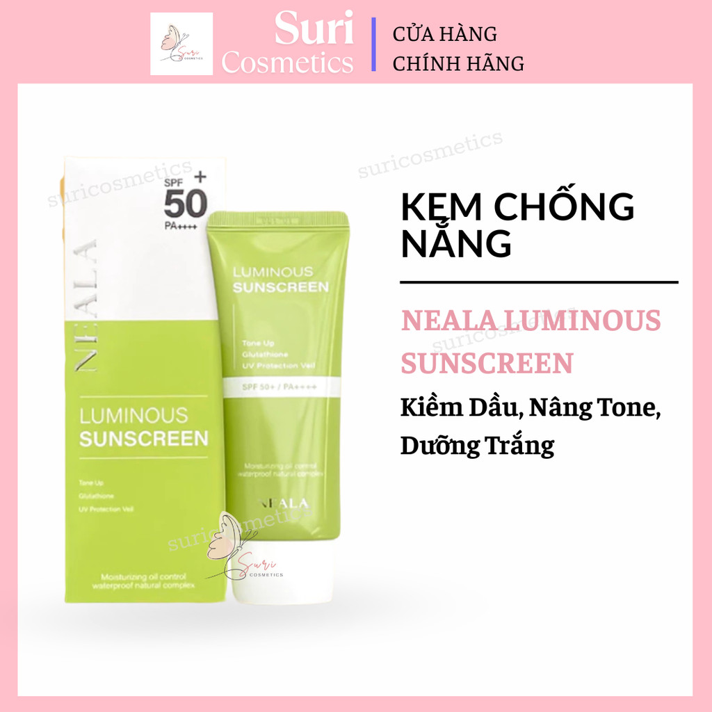 Kem Chống Nắng Phổ Rộng Neala Luminous Sunscreen 60ML SPF 50+  PA++++ Kiềm Dầu, Nâng Tone, Dưỡng Trắ