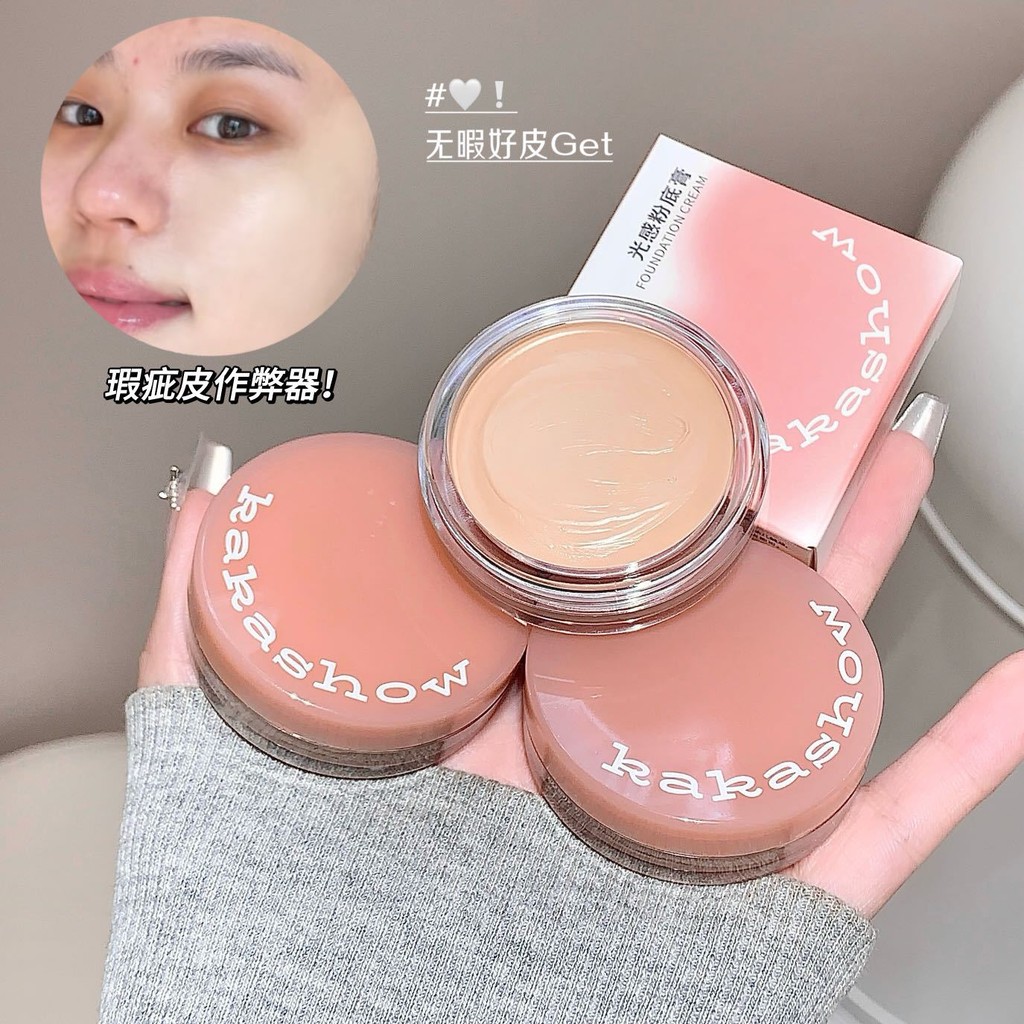 Kakashow Light Foundation Concealer Strong Cover Spots Facial Acne Marks Acne Dark Circles Kem nền 1
