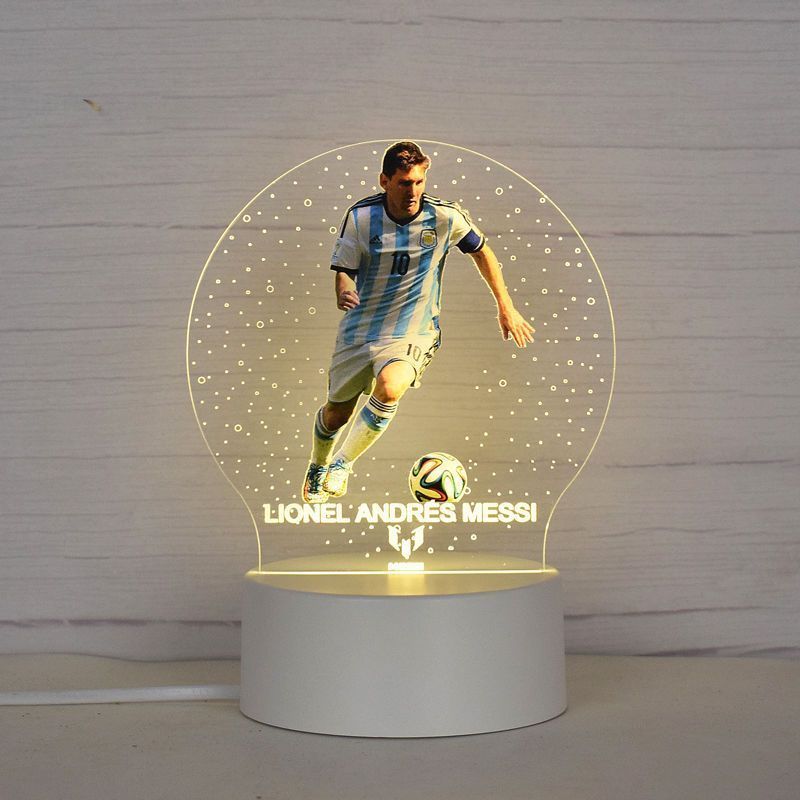 NBA Messi James Kobe 3D Đèn Ngủ Sáng Tạo Đầu Giường Đèn Bàn Tốt Nghiệp Mùa Kỷ Niệm Nam Nữ Quà Tặng S