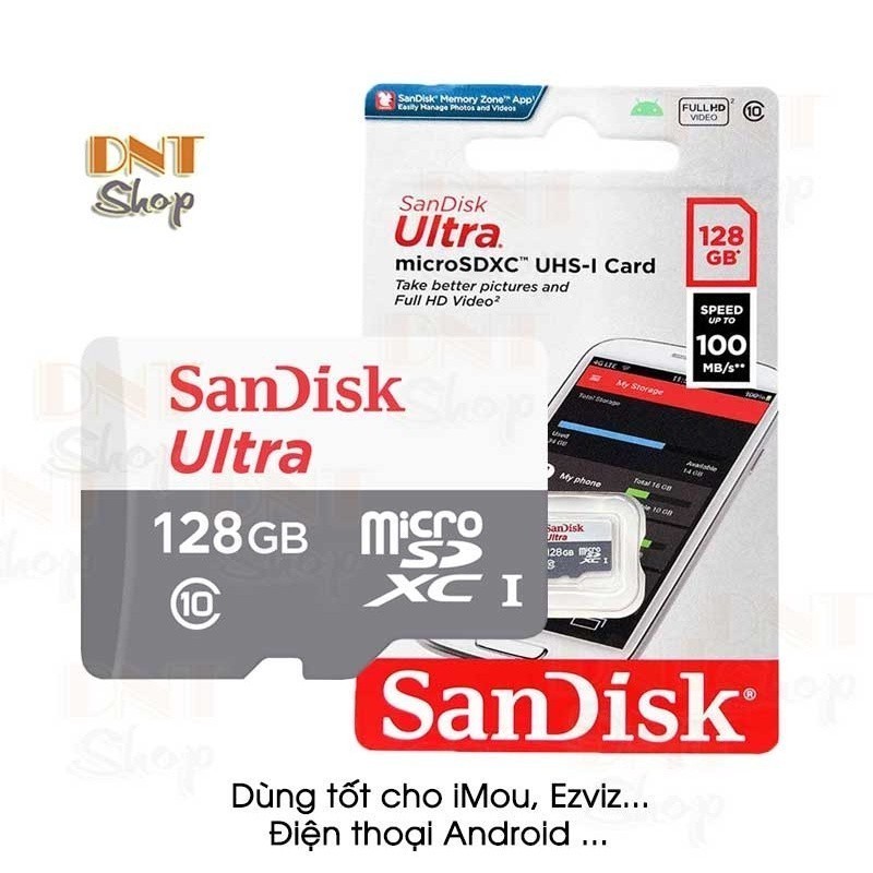 Thẻ Nhớ MicroSDXC SanDisk Ultra 128GB 100MB/s 667x (SDSQUNR-128G-GN3MN)