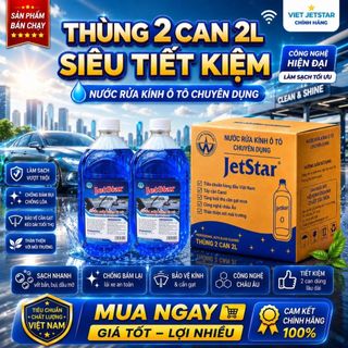 [Giảm Giá] NƯỚC RỬA KÍNH Ô TÔ CHUYÊN DỤNG - 2 CAN 2 LÍT CHÍNH HÃNG JETSTAR