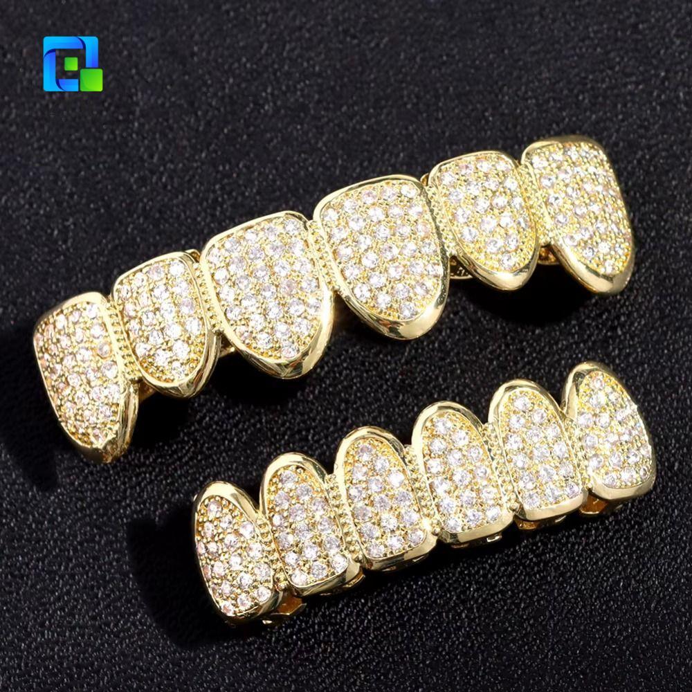 ZYJC Hiphop Răng Grillz, Bộ Top & Bottom Hip Hop Răng Grillz Set, Thiết Kế Có Thể Tháo Rời Thời Tran
