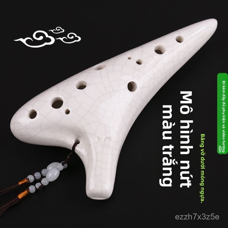 Kèn Ocarina 12 lỗ tone AC chuyên nghiệp nhạc cụ thổi hơi gốm sứ cho học sinh và trẻ em tập chơi mua 