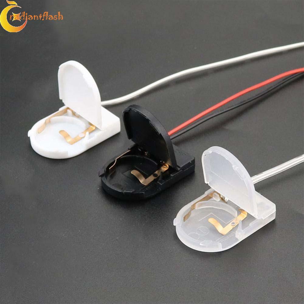 RADIANTFLASH Hộp Bảo Quản Pin Nhựa CR2032 Flip Cover Bảo Quản Màu Trắng 5 Chiếc 3V Coin Cell Pin