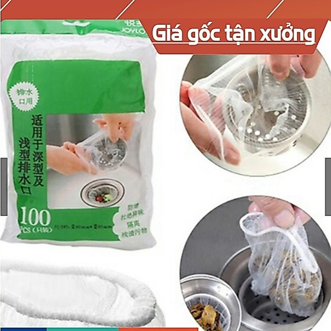 ❌SỈ 15K❌ Túi 100 lưới lọc rác bồn rửa chén giúp cho bồn rửa chén không bị nghẽn tắc rác LuoiLR100