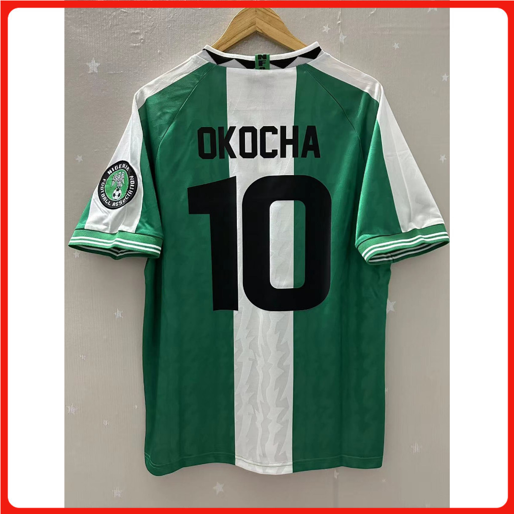 S-XXL 1996 Nigeria OKOCHA Chất Lượng Hàng Đầu Nhà Retro Áo Bóng Đá Tùy Chỉnh Áo Thun