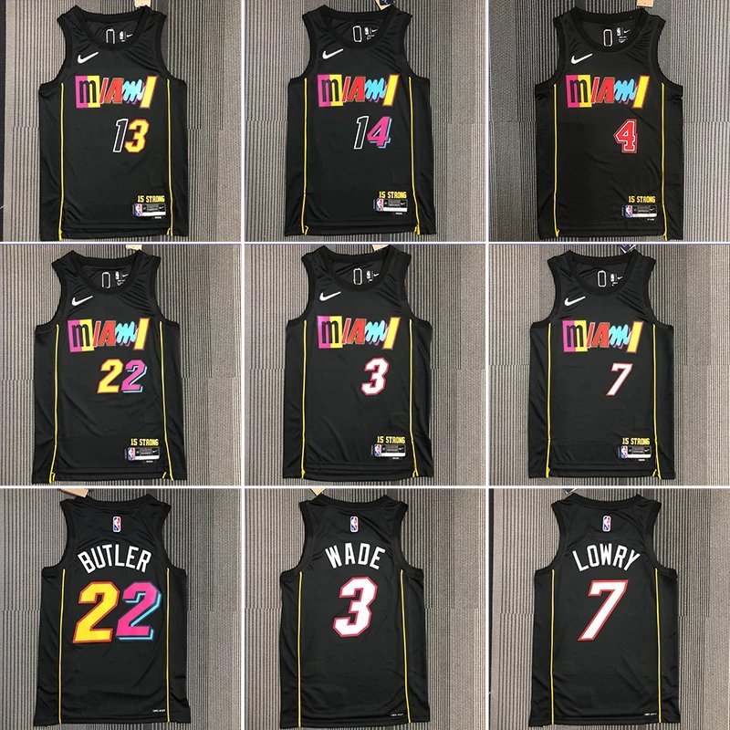 Phiên bản SW NBA75th Anniversary 22 Season Heat Team City Phiên bản số. 3 Wade No. 22 Butler No. 14 