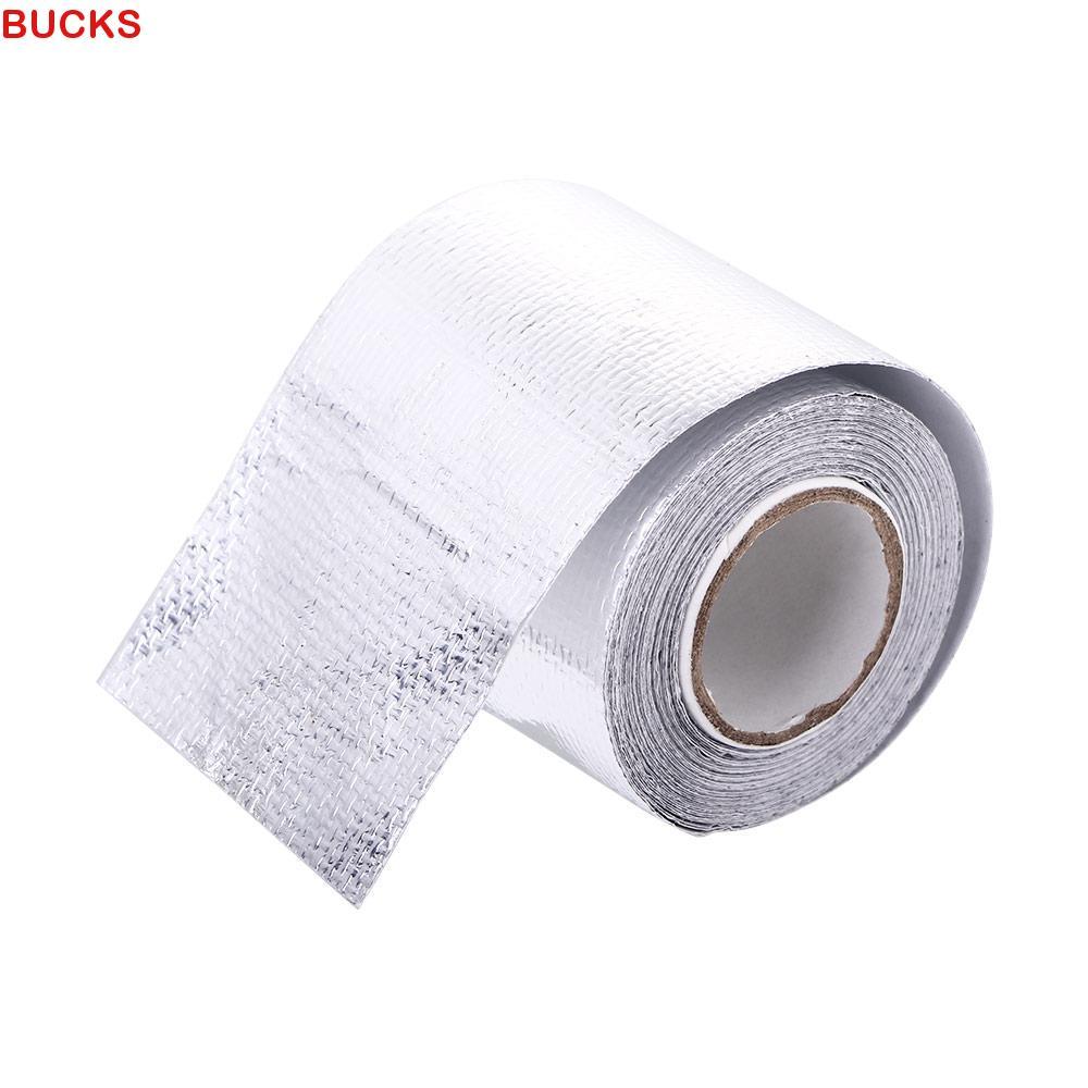 BUCKS Băng quấn tấm chắn nhiệt 5M Đai sợi thủy tinh Băng keo bảo vệ bạc