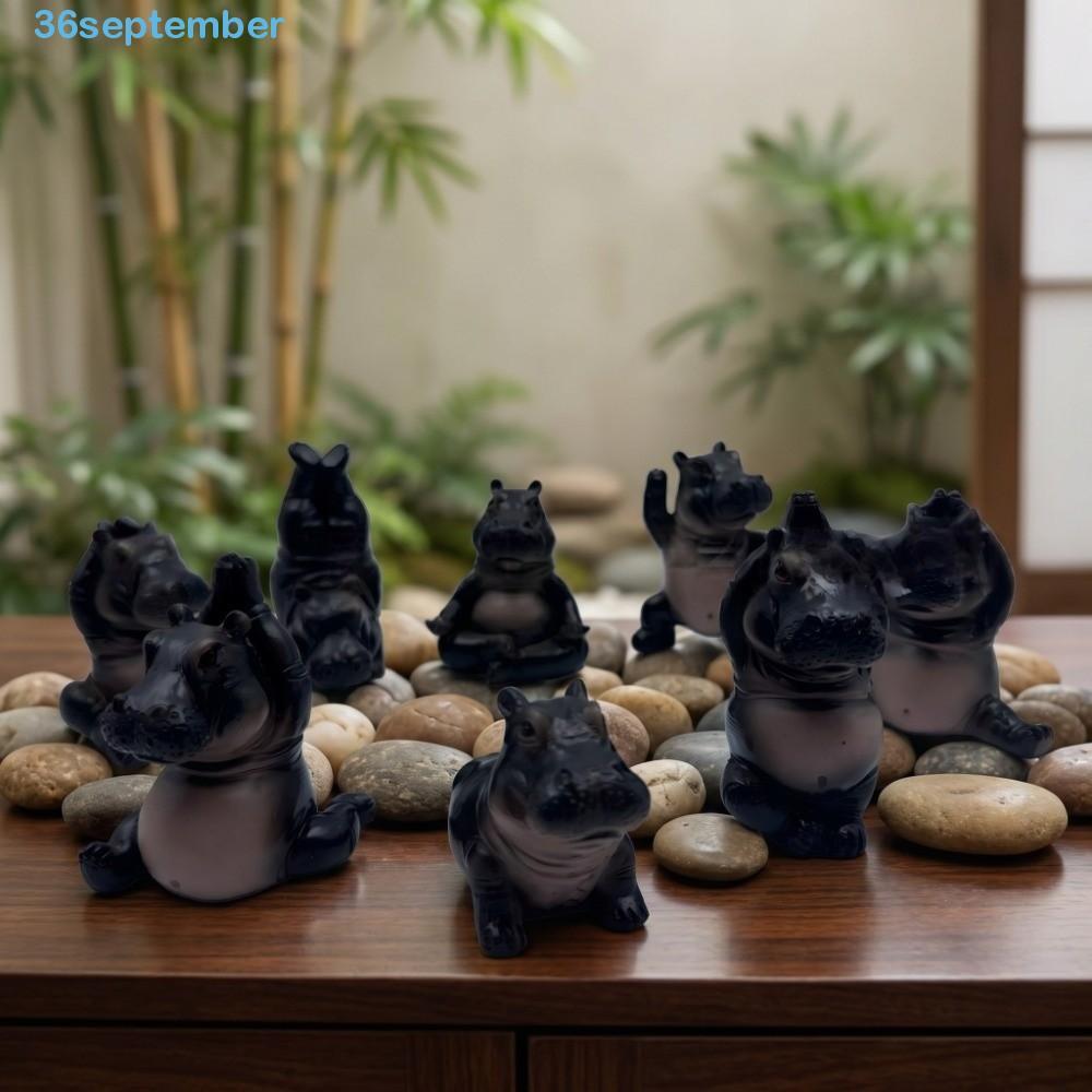 Bức tượng Hippo Yoga, Tượng Hippo bằng nhựa đầy thử thách Master Yoga Hippo, với Thiền Asanas Hippop