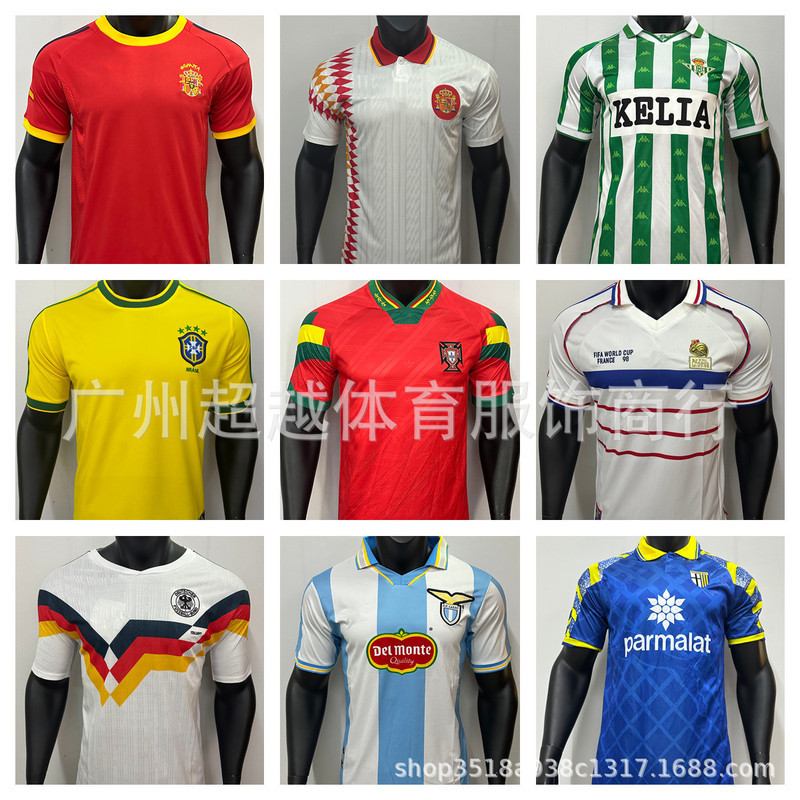 Retro Player Edition Jersey Tây Ban Nha Bồ Đào Nha Brazil Argentina Đức Áo bóng đá Pháp