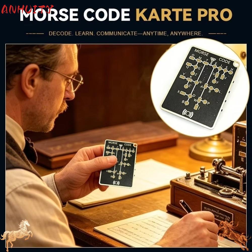 ANHUITYJ Morse Code Trainer Card, Công cụ học mã Morse bỏ túi LED, Vui nhộn Nhẹ Di động Mã Morse Huấ