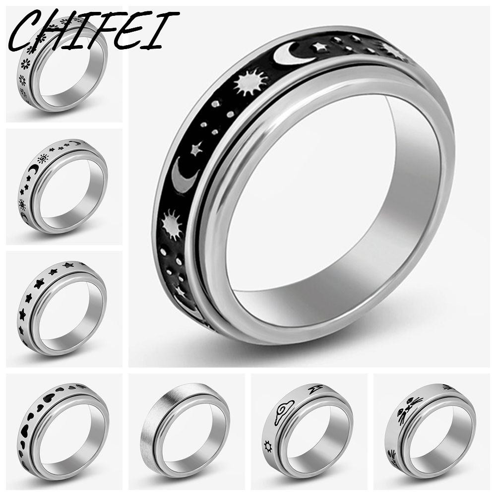 Spinner Nhẫn Xoay Tự Do Thép Không Gỉ Cho Nam Nữ