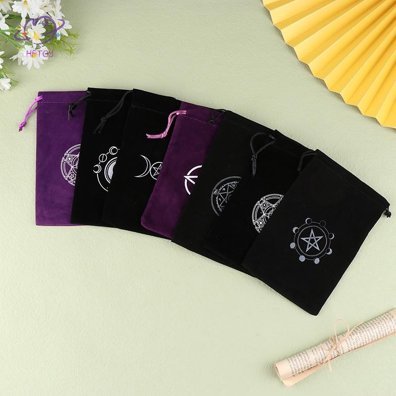 HFTOY 1 Velvet Tarot Oracle Cards Túi lưu trữ Runes Chòm sao Phù thủy Bói toán Phụ kiện trang sức Tú