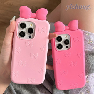  Dành Cho iPhone 16 15 14 13 12 Pro Max Girly Sweet Pink Bowknot Thiết Kế Silicon Mềm Chống Sốc Vỏ Điện Thoại Chống Trầy Xước Chống Bụi Bẩn Vỏ Bảo Vệ 