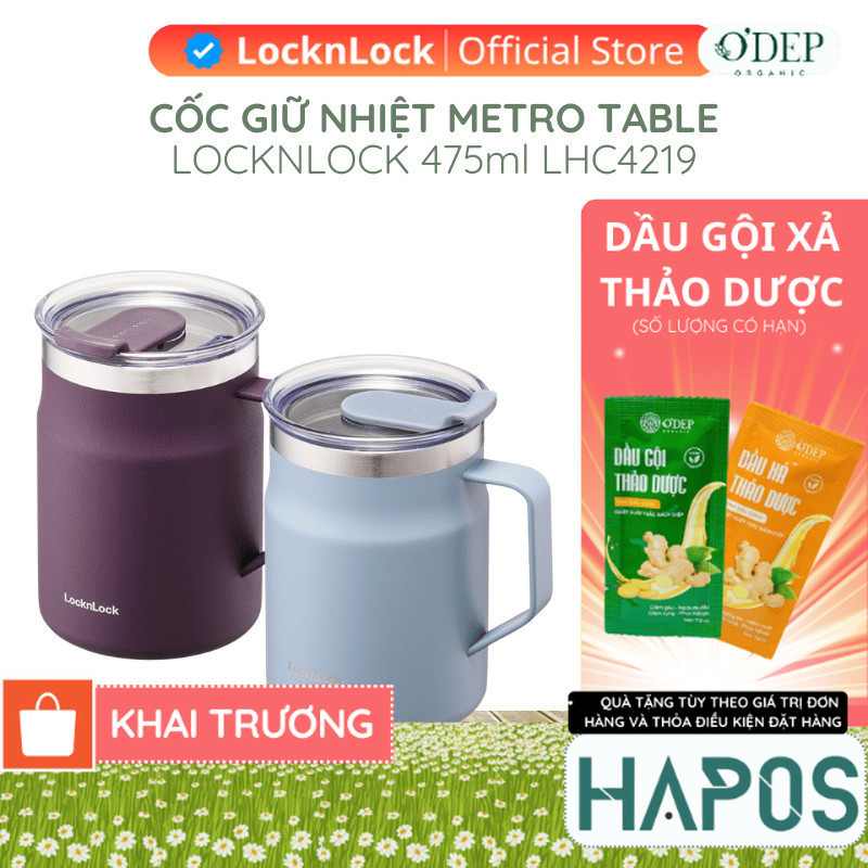 Cốc giữ nhiệt 475ml LocknLock Chính hãng Metro Table Mug LHC4219SBLU - HAPOS HEL