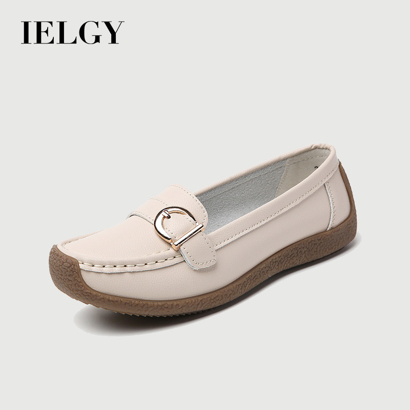 IELGY 2025 Mùa Thu Mới Giày Đế Bằng Nữ Đế Mềm Bề Mặt Mềm Moccasin