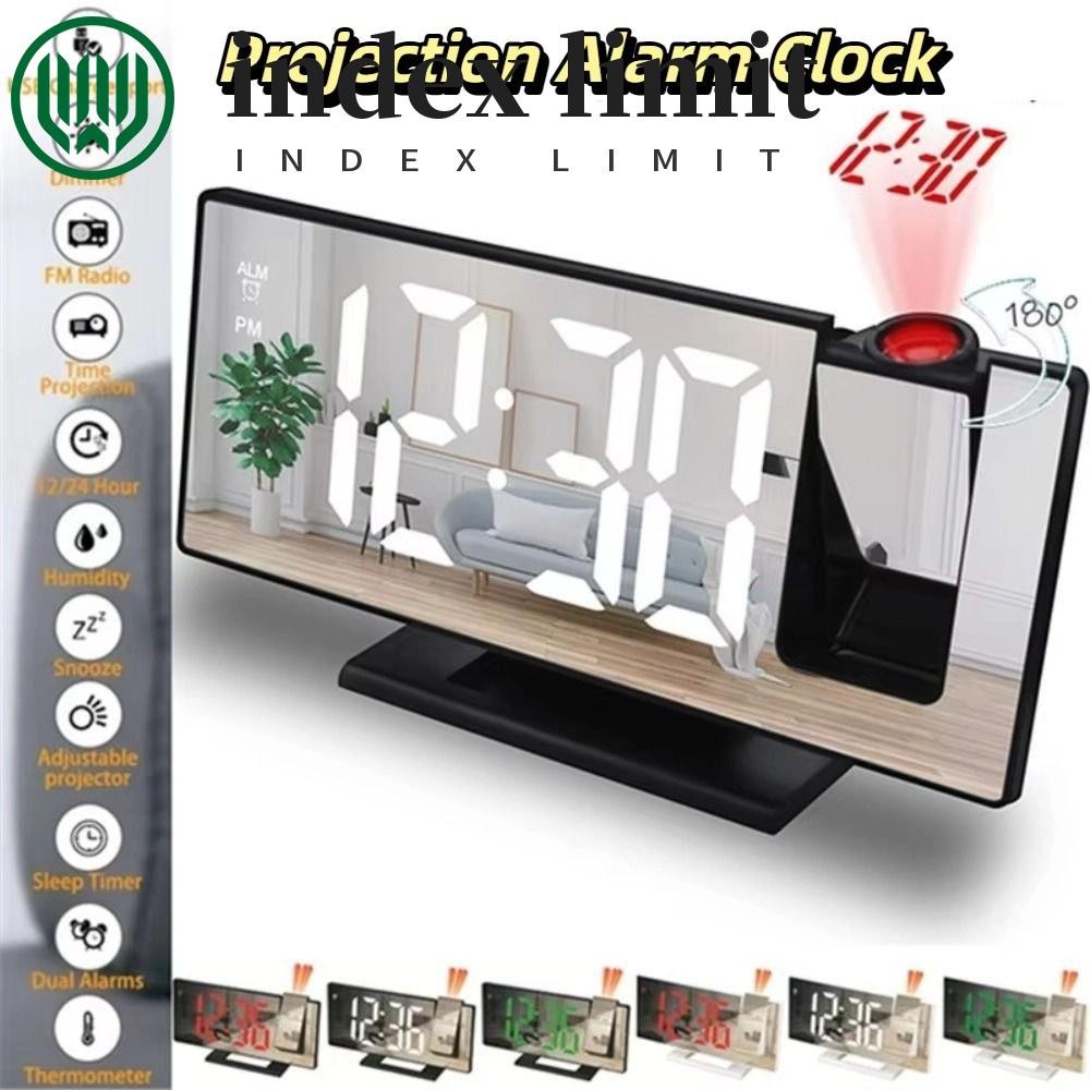 Đồng hồ báo thức chiếu GIỚI HẠN INDEX, Màn hình hiển thị nhiệt độ Đồng hồ báo thức kỹ thuật số Màn h