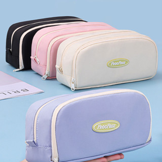  Túi Đựng Bút 2 Ngăn Dung Tích Lớn Vải Canvas Nhiều Màu - Hộp Bút Dễ Thương Cho Học Sinh Sinh Viên Văn Phòng 