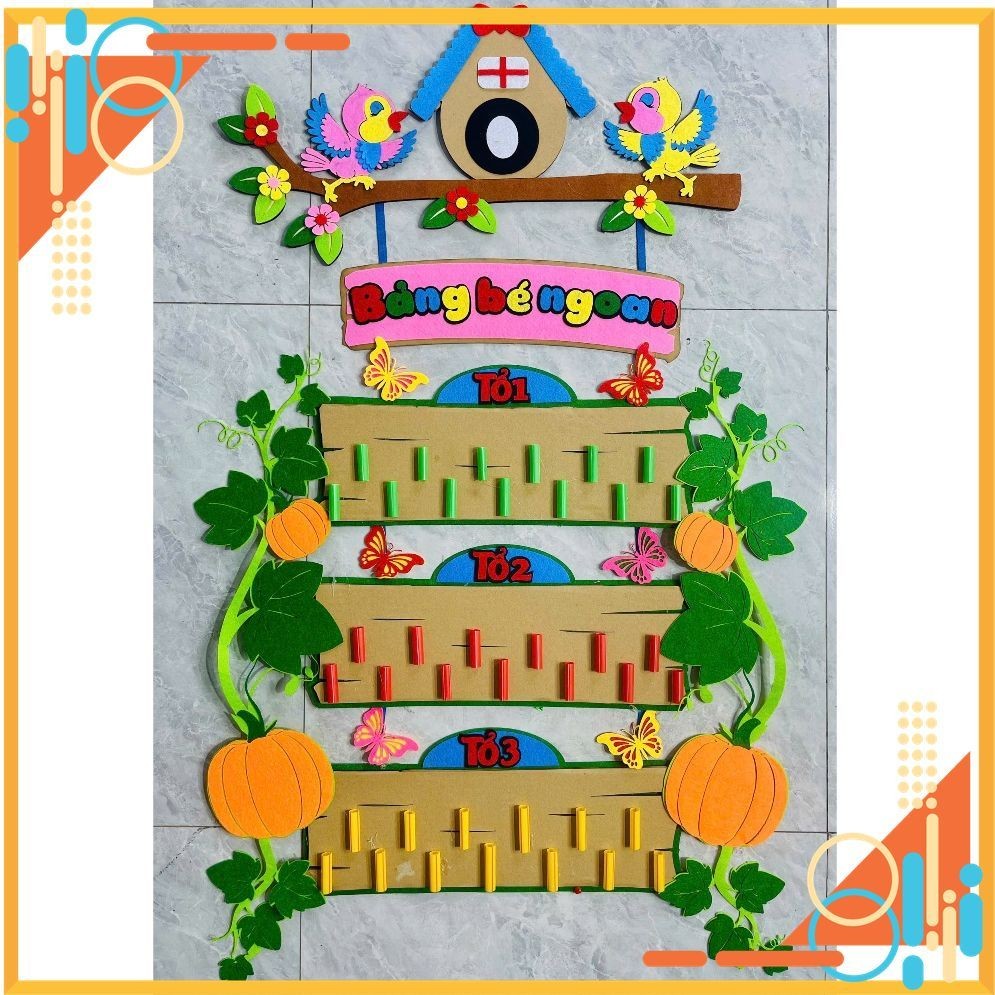 Bảng bé ngoan, hoa bé ngoan, trang trí mầm non, đồ dùng mầm non, tranh góc mầm non,