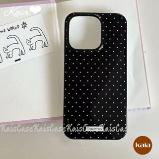  Ốp lưng chấm bi trắng đơn giản toàn màn hình Tương thích cho IPhone 7Plus 15 14 11 13 12 16 Pro Max XR X XS Max 6s 8 16 15 14 7 6 Plus SE 2022 Vỏ mềm bề mặt bóng sang trọng 