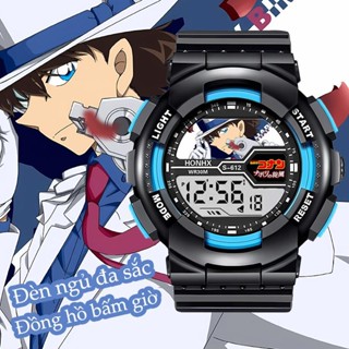 Đồng hồ Anime trẻ em, Thám tử Conan, Chống nước, Đèn LED kỹ thuật số, Nhân viên thời gian điện tử hoạt hình, Có tính năng phát sáng, Dây đeo mềm, Thoải mái cho trẻ mới biết đi