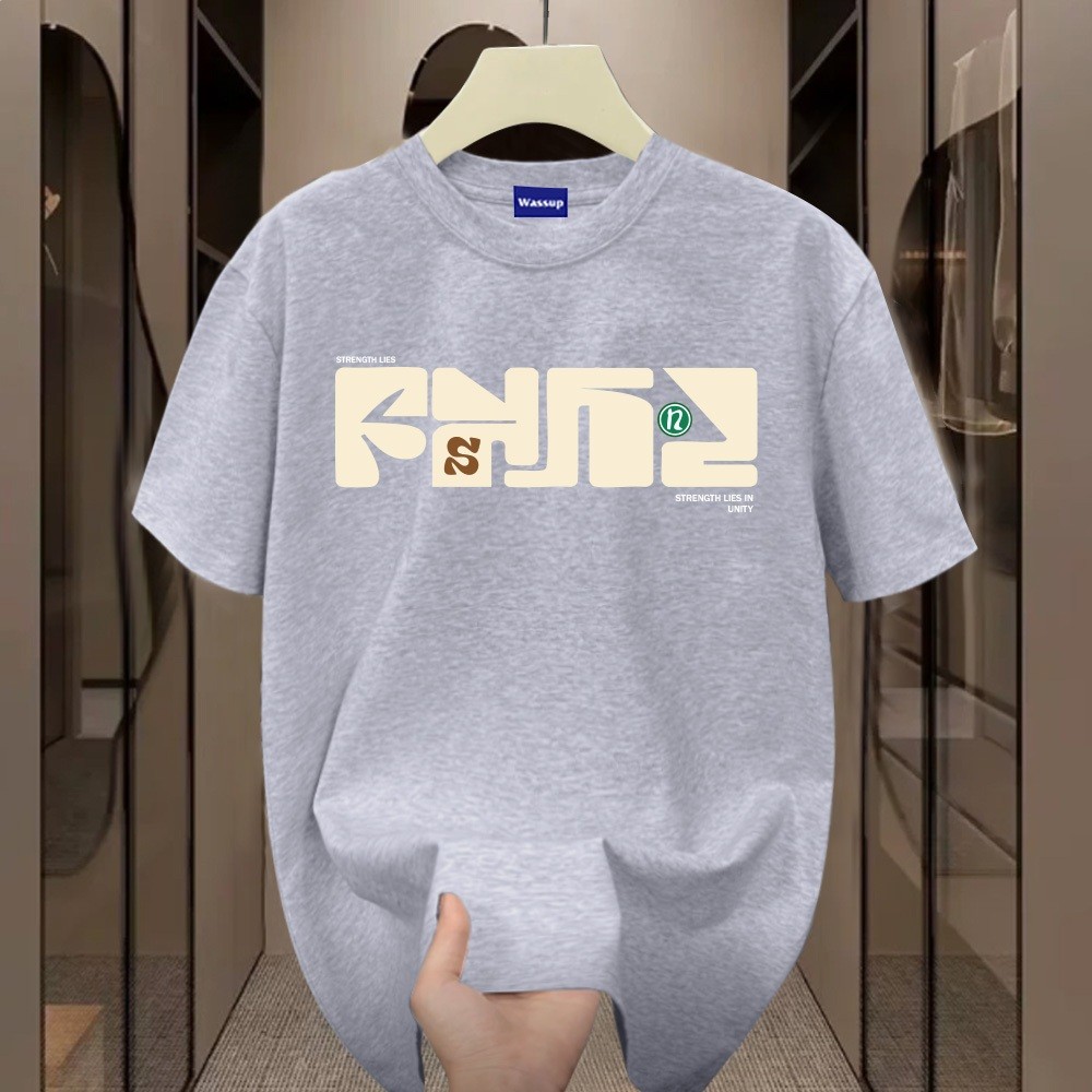 Có sẵn Ủng hộ hàng nội địa Hàng có sẵnWASSUP Printed pattern -Áo thun nam mới 100% cotton, thời tran