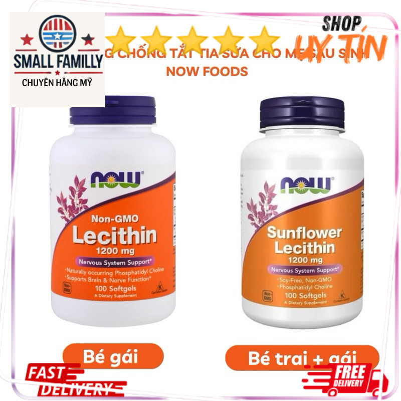 Viên uống chống tắc tia sữa Sunflower Lecithin 1200mg, lecithin 1200mg SmallFamily