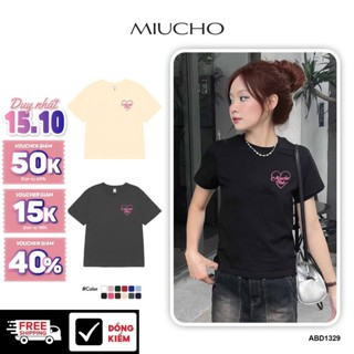 Áo thun baby tee trái tim form ôm ABD1329 Miucho tay ngắn cổ tròn hotrend in mix