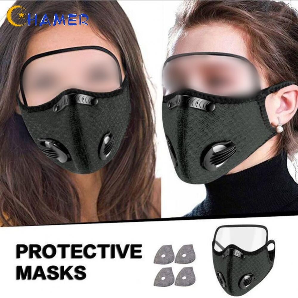 【CHAMER】Activated Carbon Filter Comfortable Breathing For Cycling Transparent Glasses【HomeLiving】