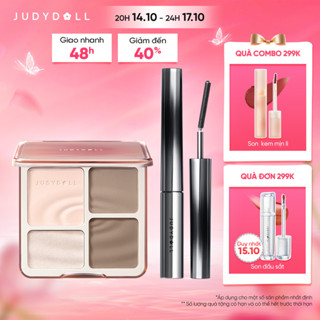 JUDYDOLL Combo Bảng phấn tạo khối Highlight Contour và JUDYDOLL Iron Mascara