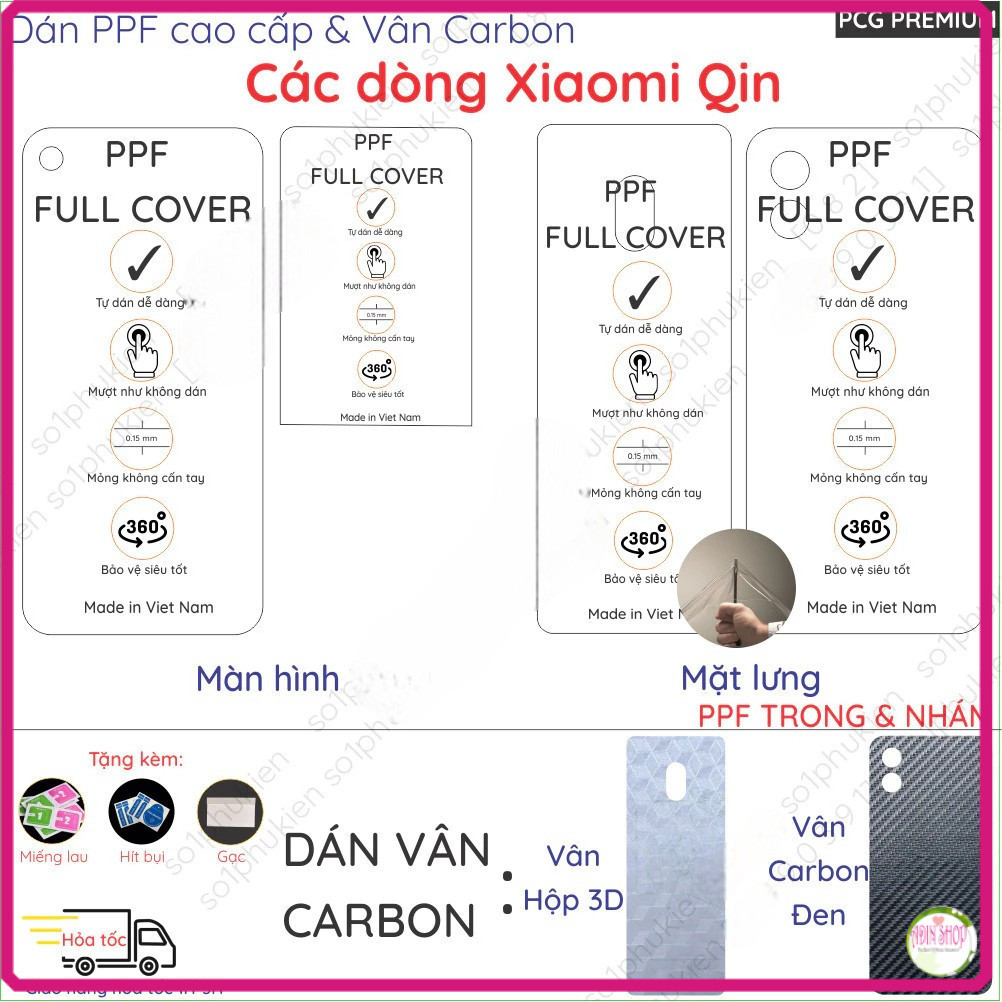 Dán PPF & Skin Carbon dành cho Xiaomi Duoqin 3 Ultra/ Qin 3 Pro/ K25/ Duoqin 2 Pro/ Qin F25 F22 F21 