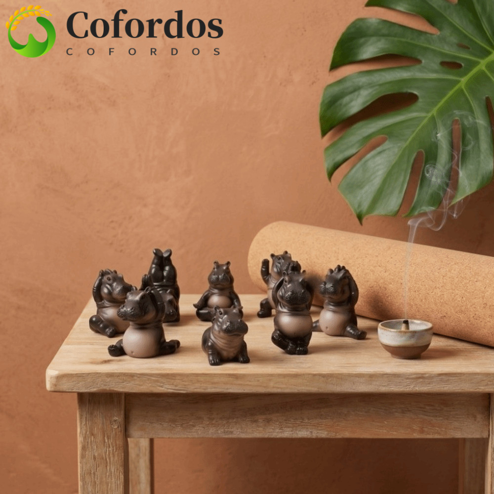 COFORDOS Tư thế Yoga Hippo Tượng, Tư thế Yoga bằng nhựa Hình tròn Yoga Master Hippo, Thử thách với T