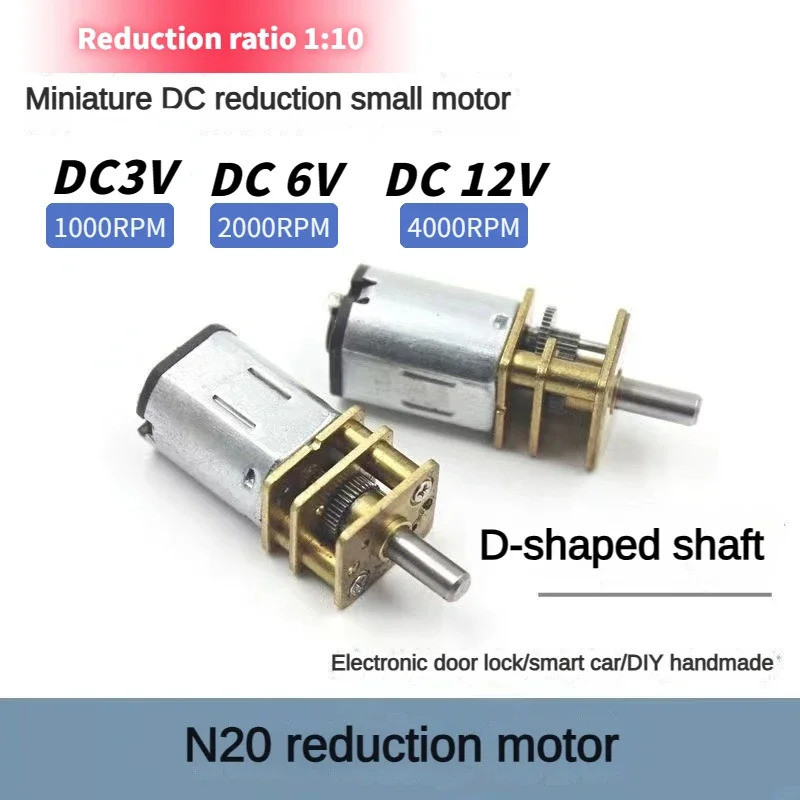 GA12 N20 DC 12V (Hỗ trợ 9V 6V 3V) Mini Micro Metal Gear Motor Mô-men xoắn cao 1000 2000 4000 RPM H
