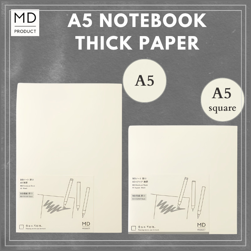 MIDORI MD Notebook MD paper Thick Blank A5 Square / A5 Size MD PRODUCT by DESIGNPHIL, Japan Journal 