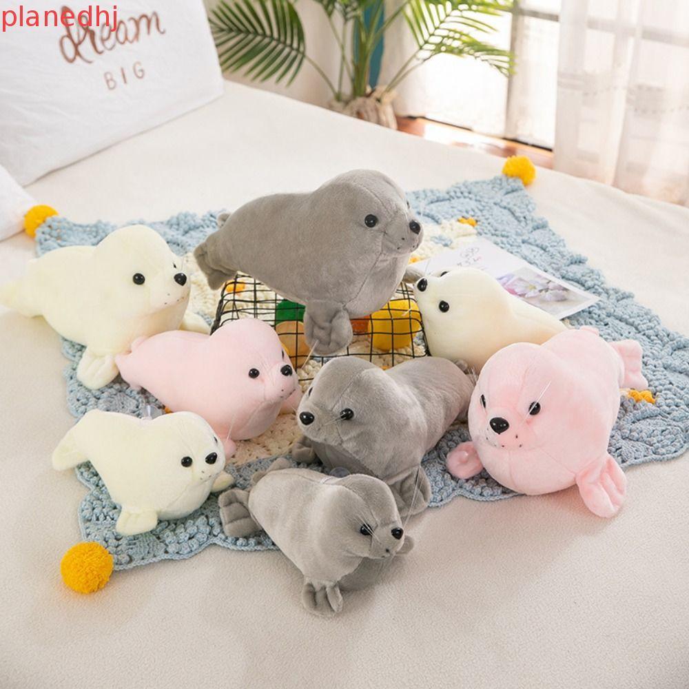 PLANED Seal Búp bê sang trọng, Gối động vật Fluffy Seal Đồ chơi nhồi bông sang trọng, Lông thú thời 