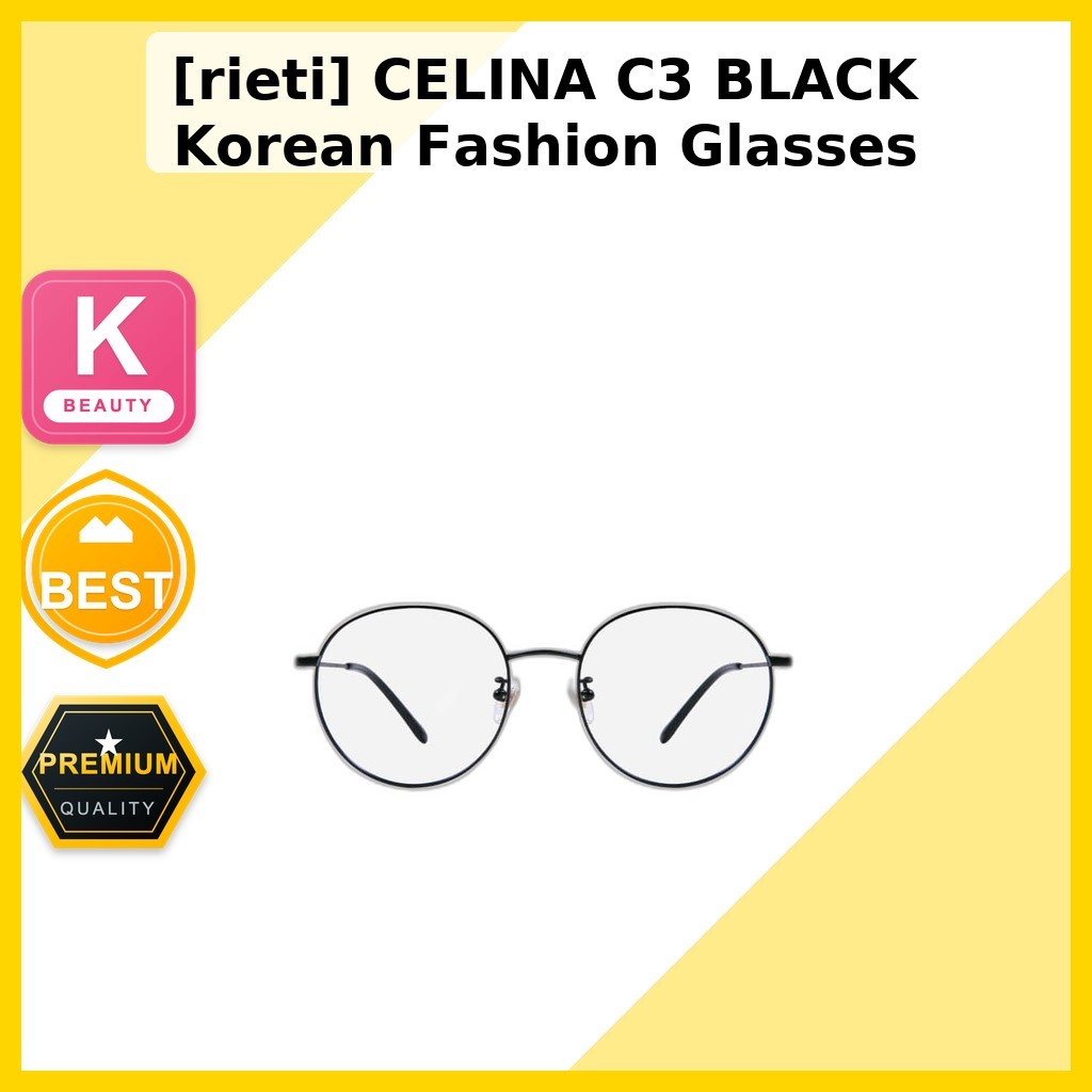 [rieti] Kính thời trang Hàn Quốc CELINA C3 ĐEN / Kính Hàn Quốc / Khung kim loại mỏng / Chính hãng 10