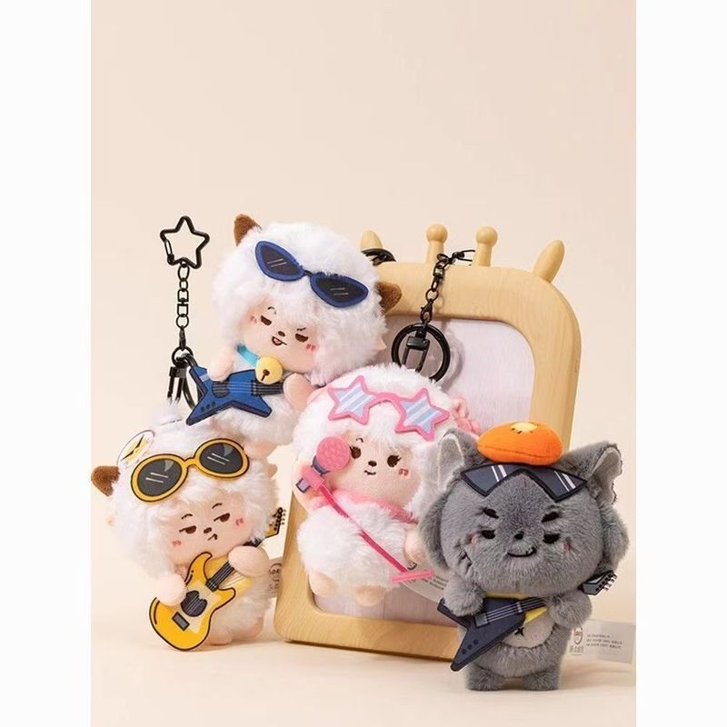 Tik Tok Bán chạy Dê dễ chịu và Big Big Big Wolf Crazy Rock Dòng nhạc Đồ chơi sang trọng Búp bê Móc c