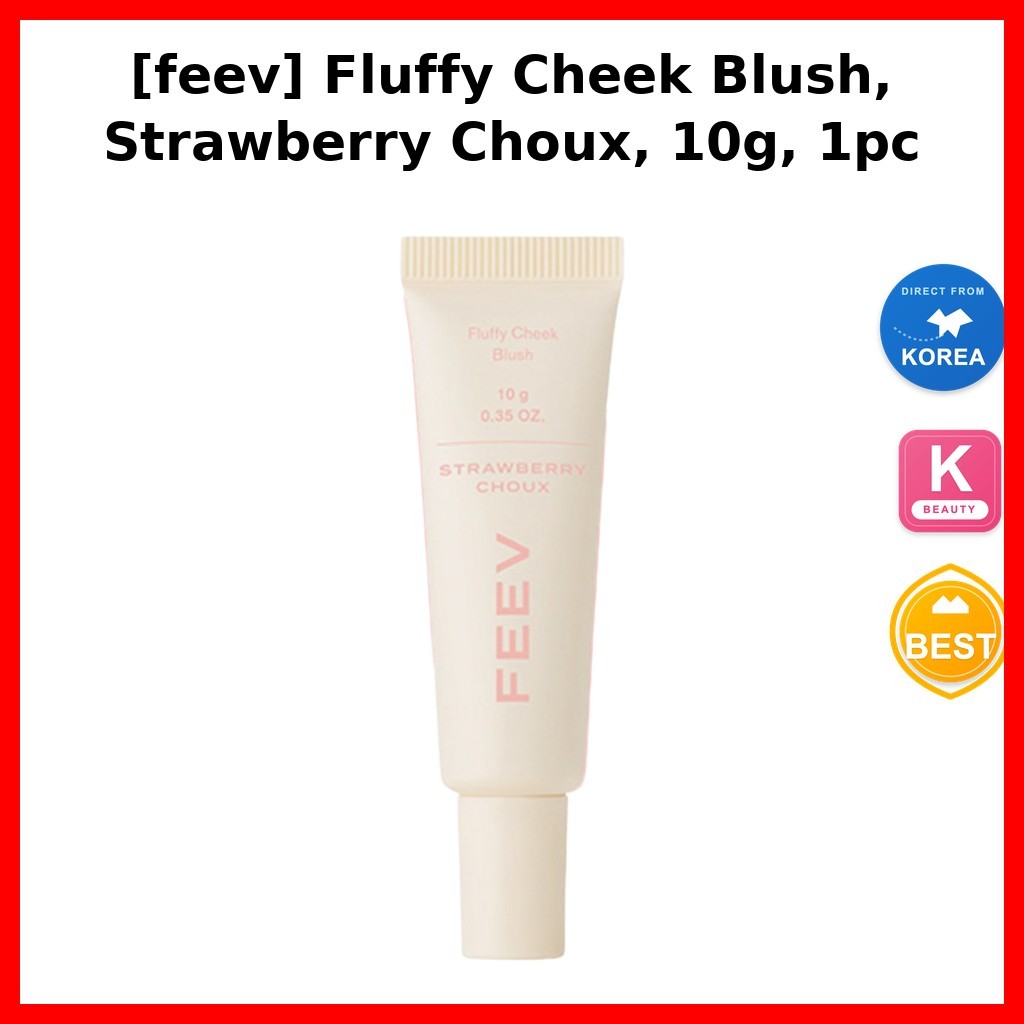 Beauty K-Beauty [feev] Blush Fluffy Cheek, Strawberry Choux, 10g, 1pc / Blush Hàn Quốc / Công thức n